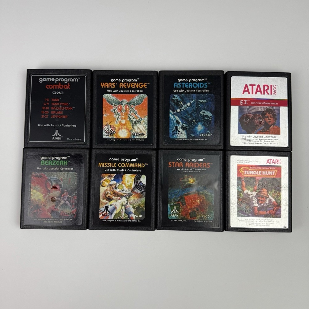 Atari 2600 Lot of 8 Berzerk Asteroids Combat ET Star Raiders Yars Revenge +